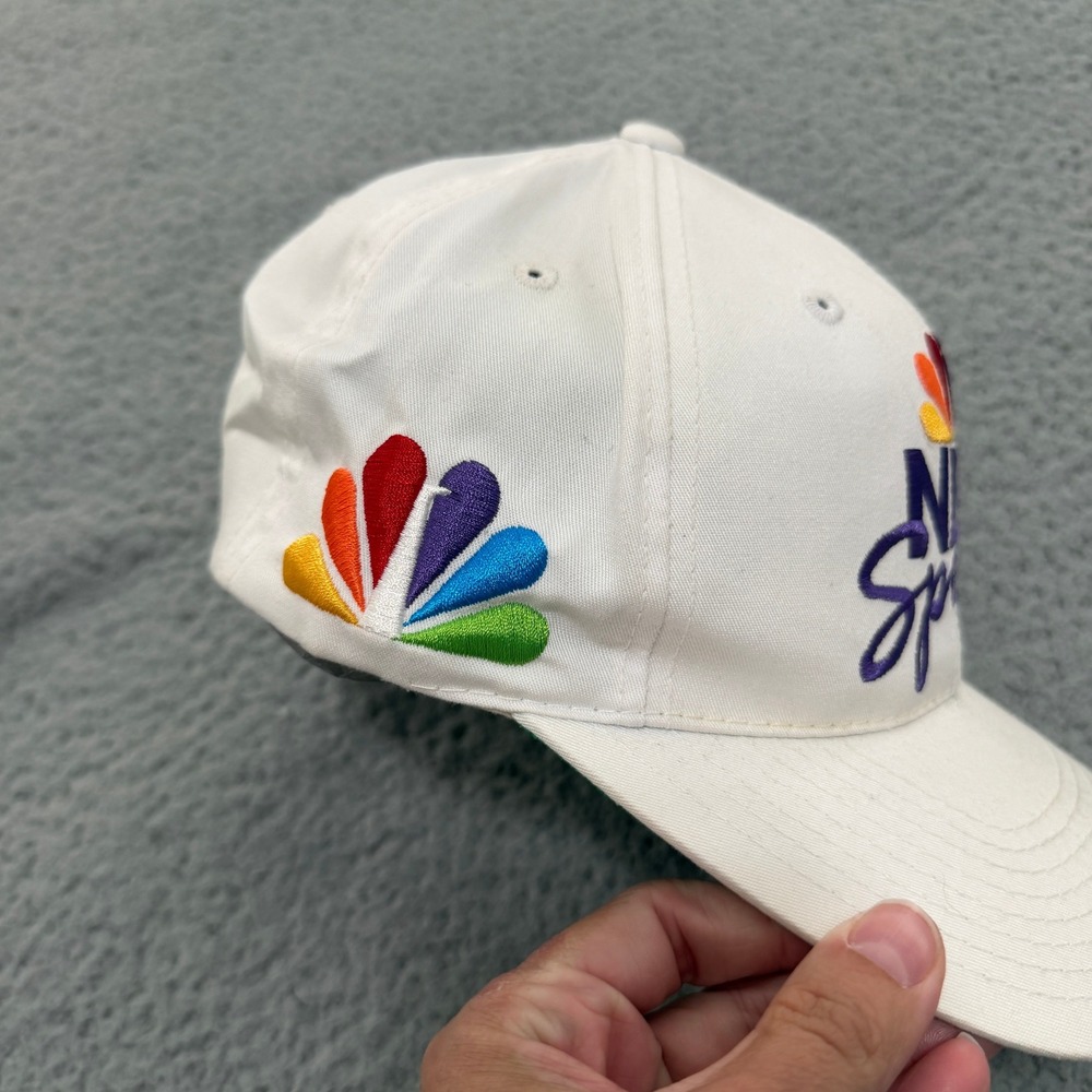 Vintage NBC Sports Snapback Hat Sports Specialties White Green Underbrim Mens - Picture 3 of 8